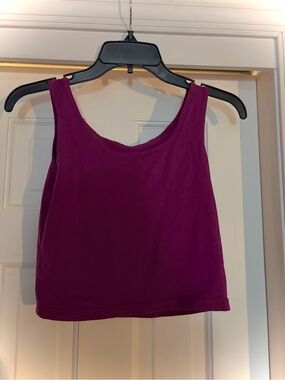 90s Vintage-Wash Magenta Cropped Tank Top - Size M